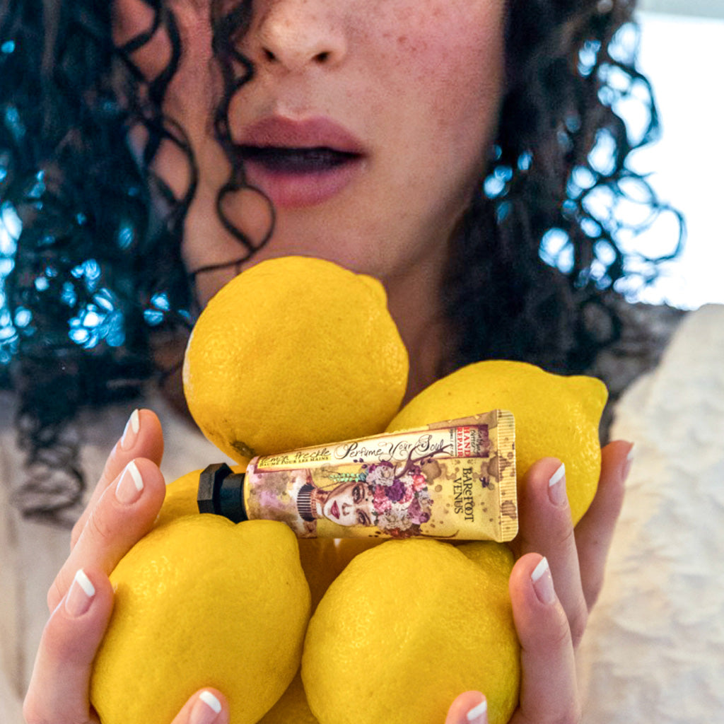 Lemon Freckle Hand Repair ON-THE-GO. INTENSELY HYDRATING. Barefoot Venus