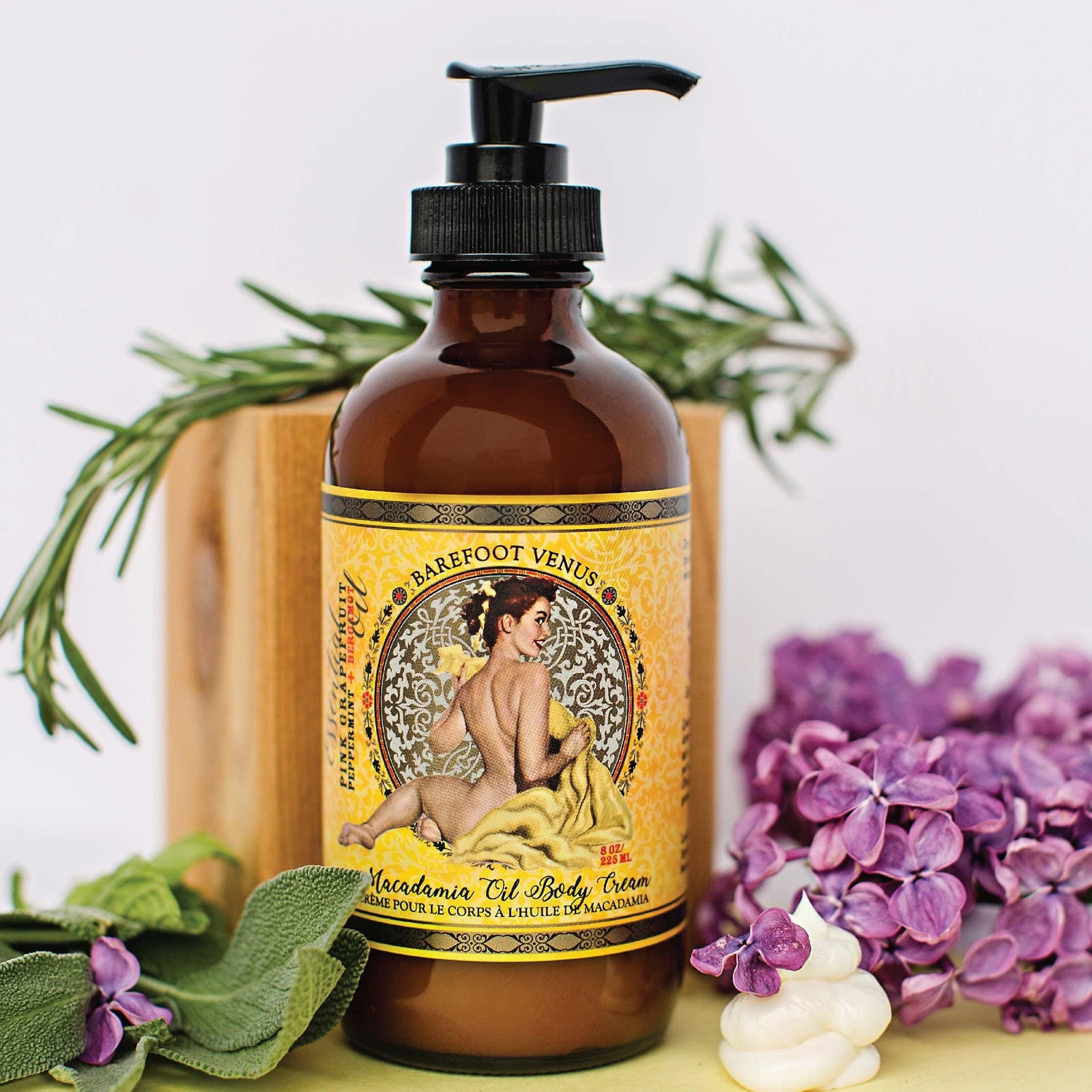 Essential Oil Body Cream GRAPEFRUIT + PEPPERMINT. SILKY-SMOOTHNESS. Barefoot Venus