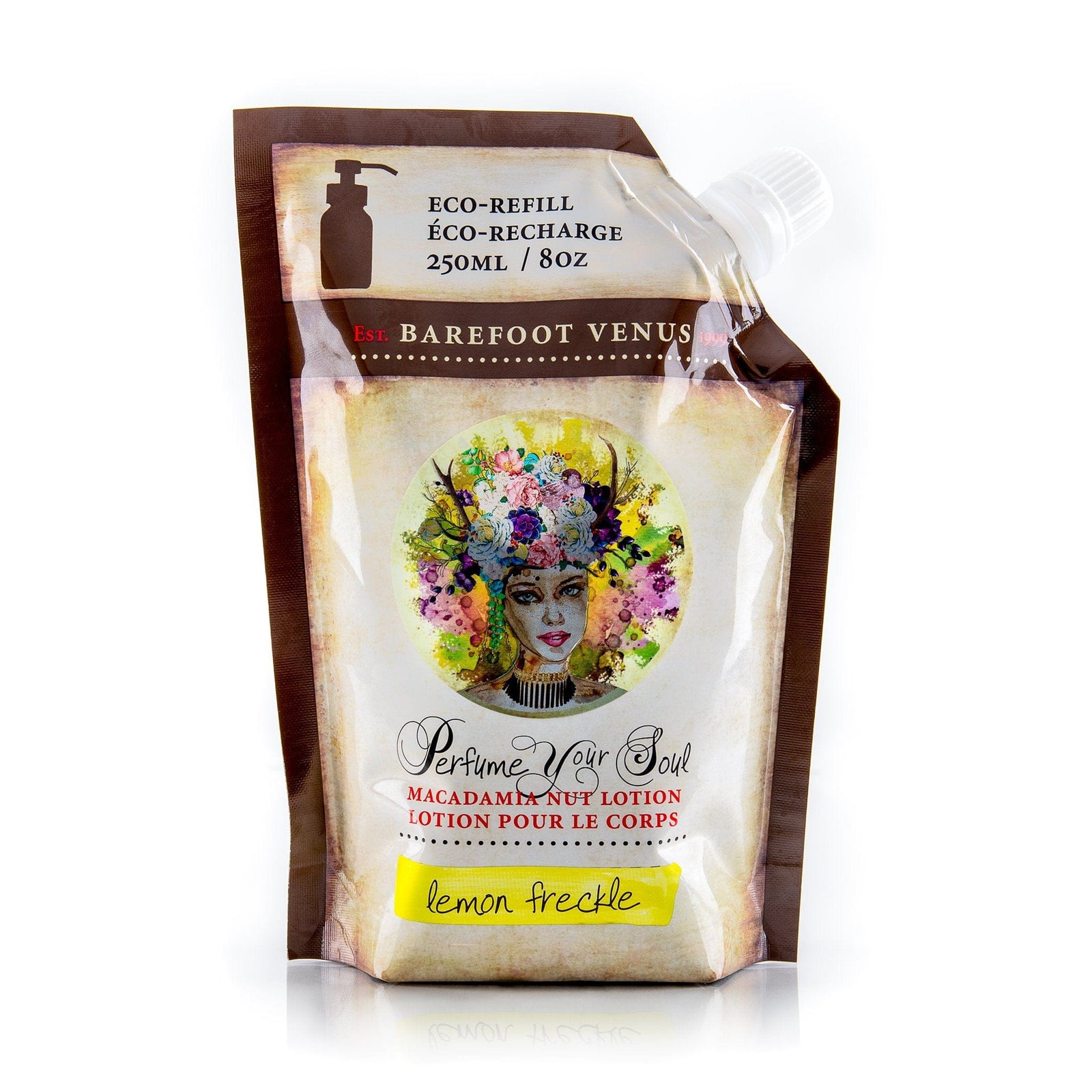 Macadamia Nut Lotion Eco-Refill MORE TO LOVE. SUPER-HYDRATING MACADAMIA OIL. Barefoot Venus