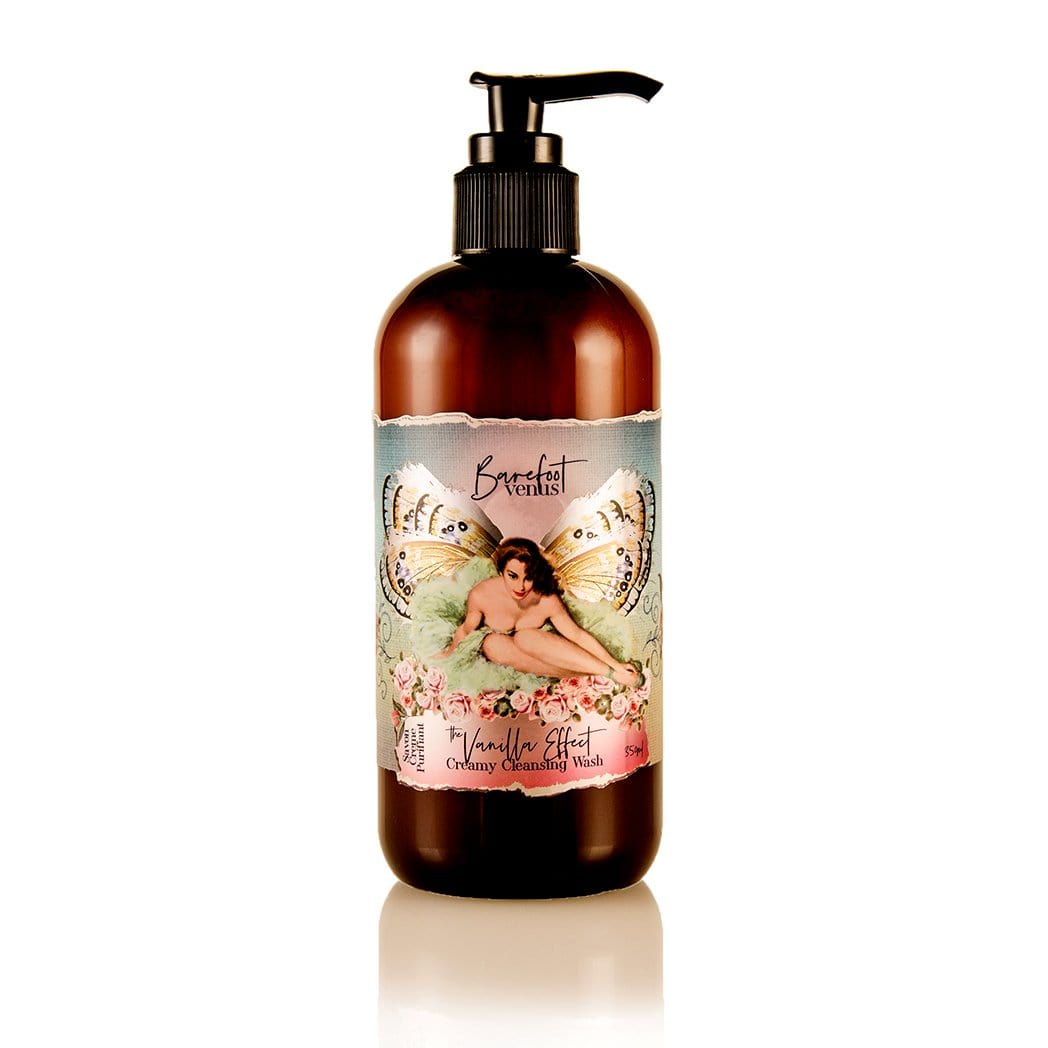 The Vanilla Effect Cleansing Wash GENTLE SKIN CLEANSER. GINKO + BOTANICAL EXTRACT. Barefoot Venus