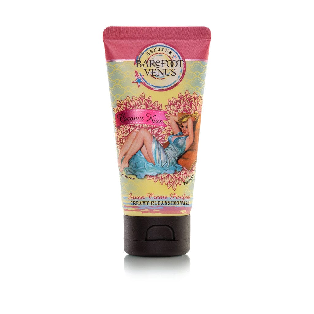 Travel-Size Coconut Kiss Cleansing Wash GENTLE SKIN CLEANSER. GINKO + BOTANICAL EXTRACT. Barefoot Venus