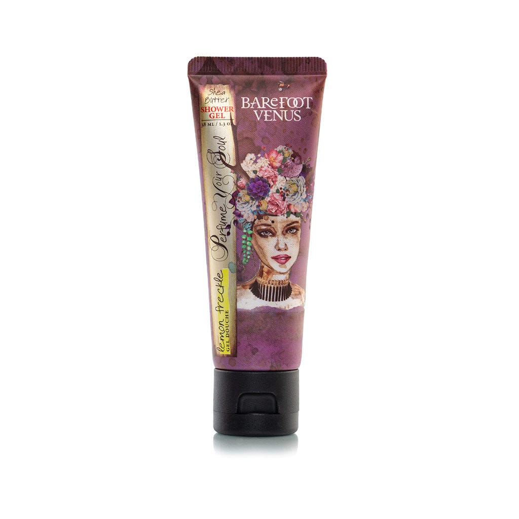 Travel-Size Lemon Freckle Shower Gel MILD SKIN CLEANSER. GINKO + BOTANICAL EXTRACT. Barefoot Venus