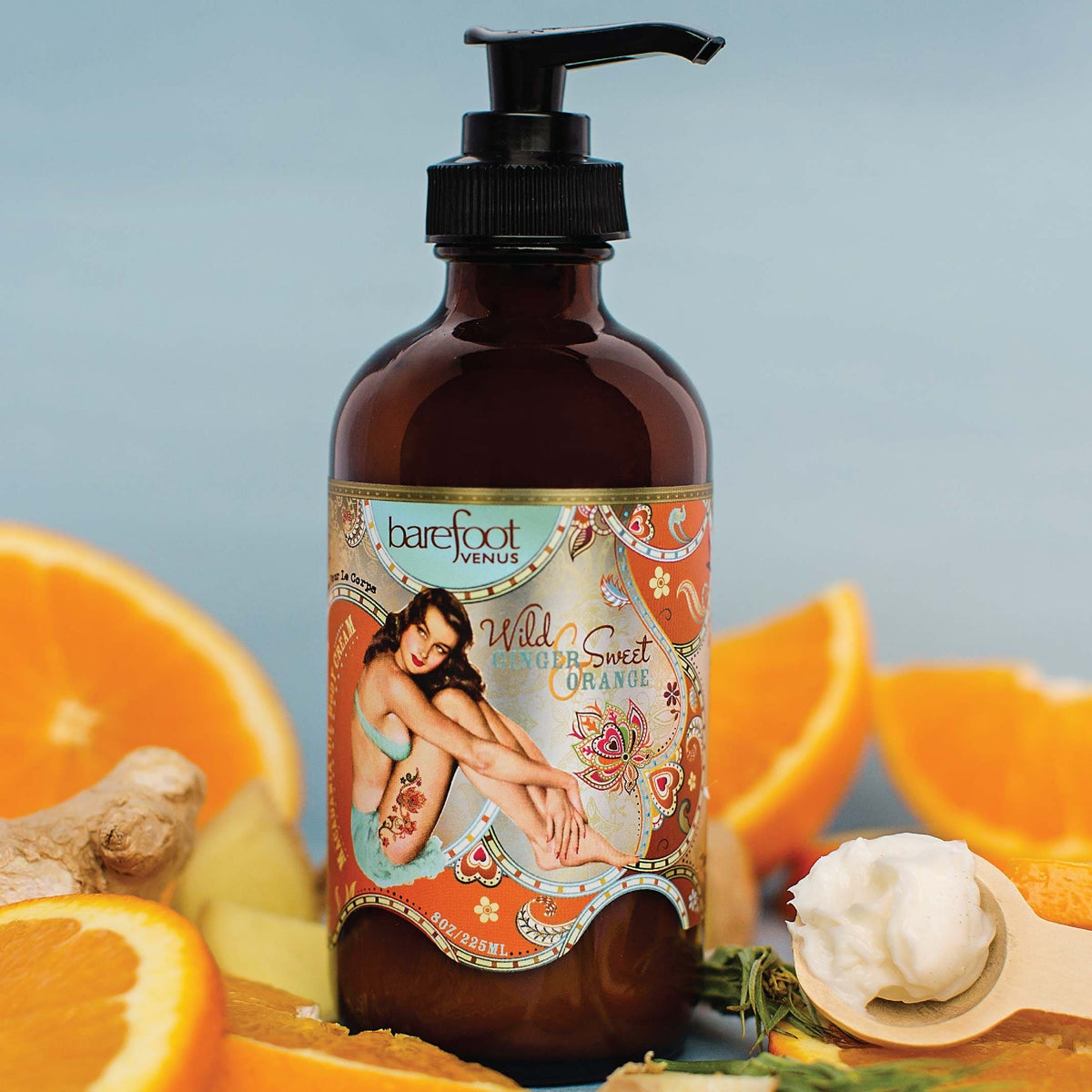 Wild Ginger &amp; Sweet Orange Body Cream HYDRATION BOOST FOR VISIBLY HEALTHY SKIN. Barefoot Venus